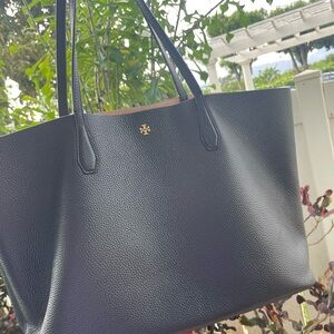 Tory Burch Black Pebbled Tote